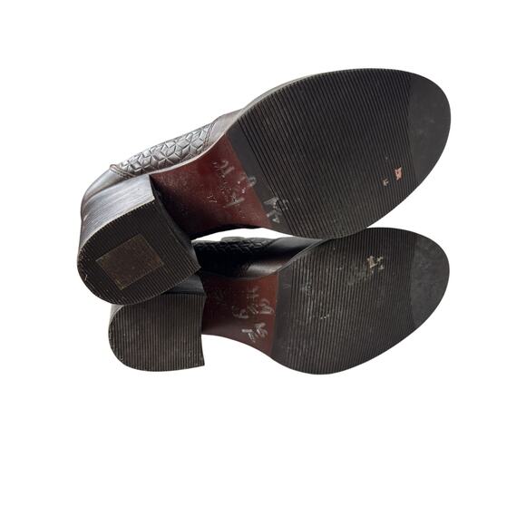 Liebeskind US 6.5 Brown Leather Block Heel Ankle Fall Quiet Luxury Bootie Boot - Picture 9 of 11